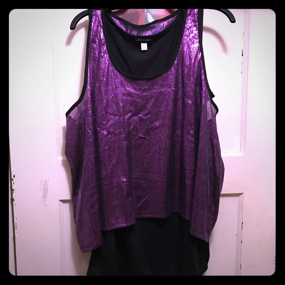 XL Sequin Layer Top NWOT